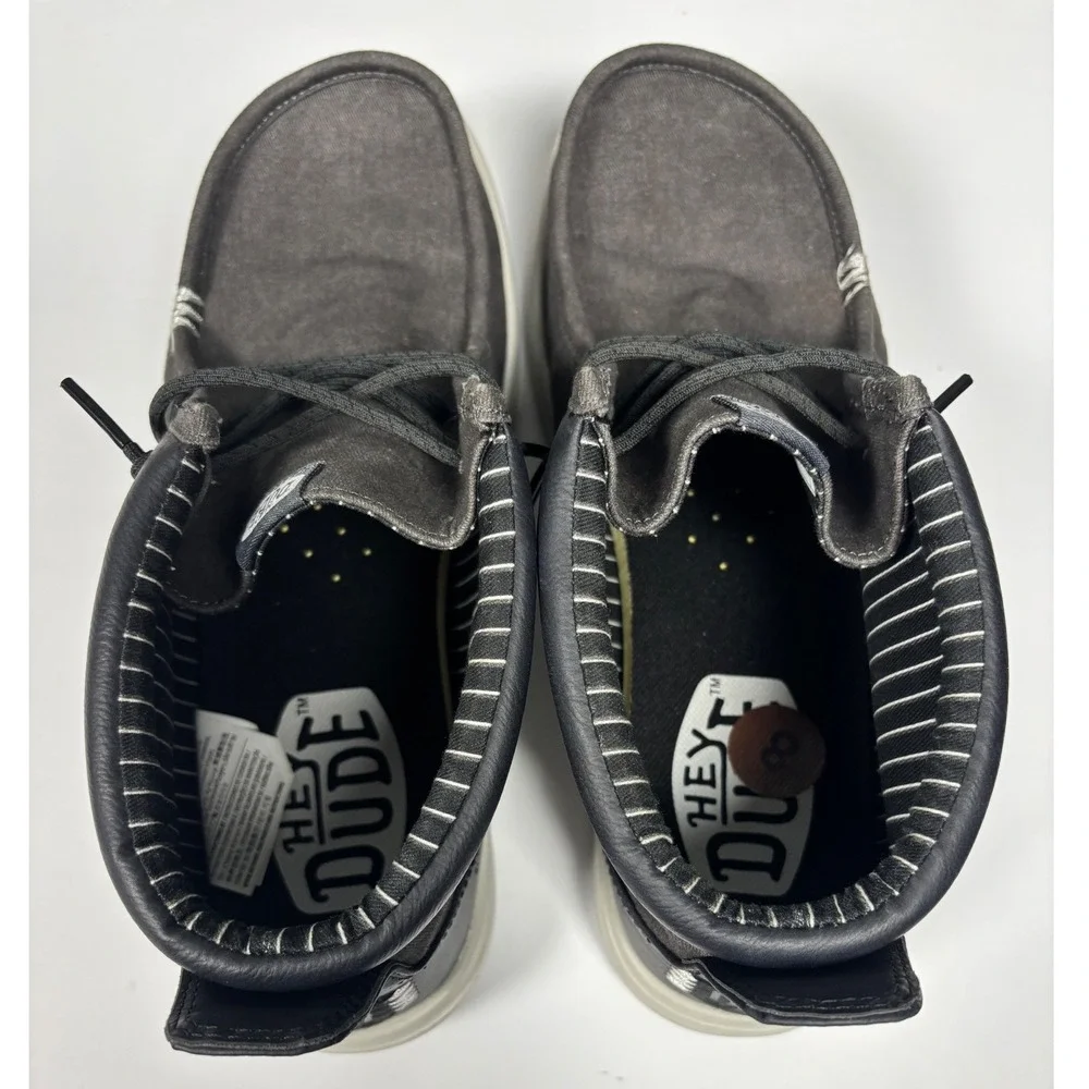 Hey Dude Wally Mid Grip Vin Classic Size 8 Black Oyster Black‎